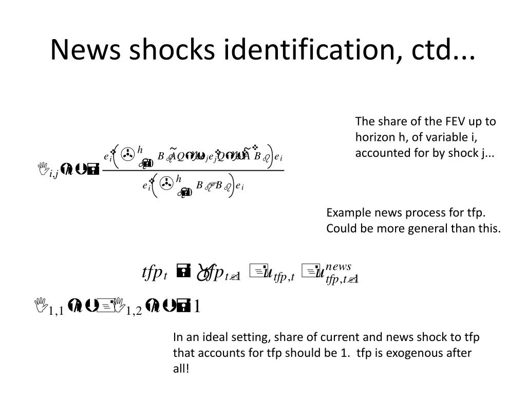 news shocks identification ctd