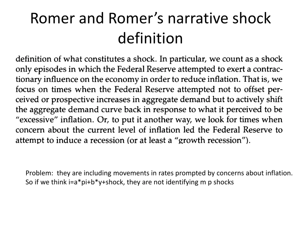 romer and romer s narrative shock definition