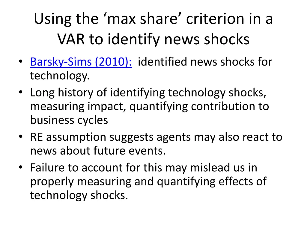 using the max share criterion