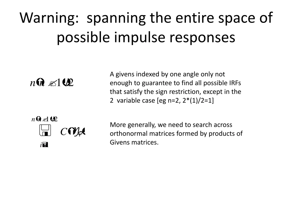 warning spanning the entire space of possible