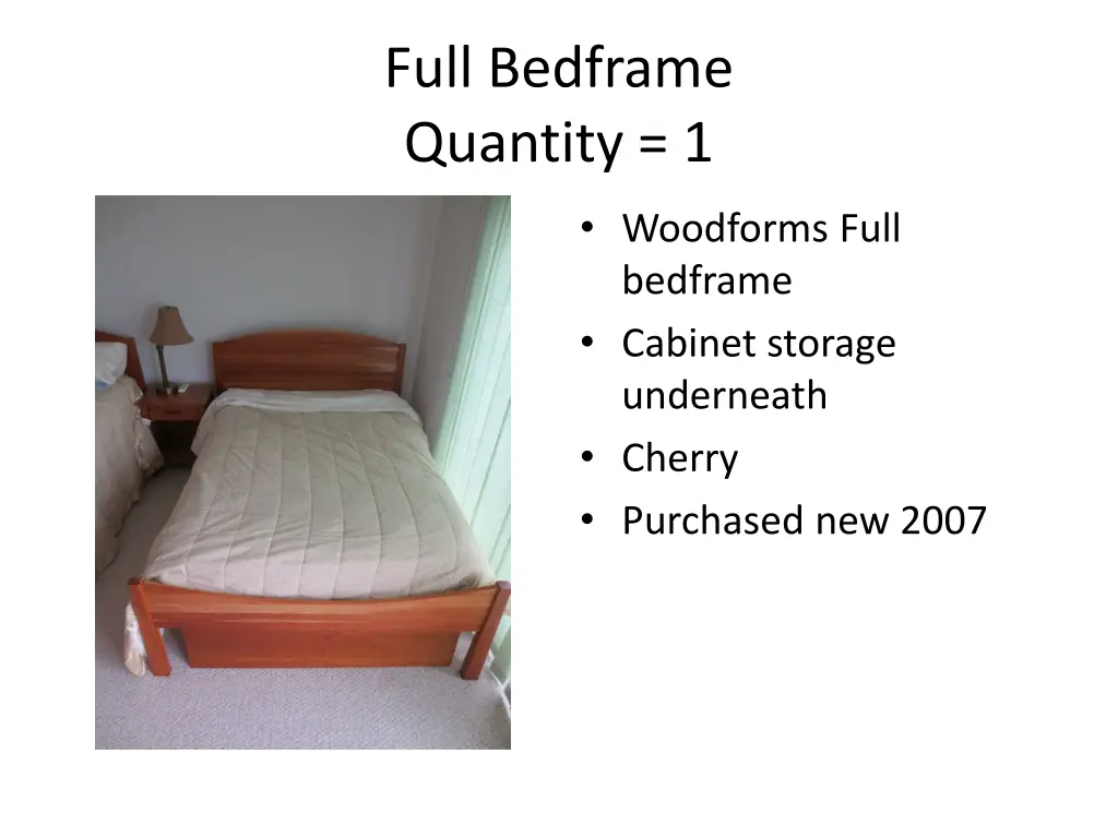 full bedframe quantity 1