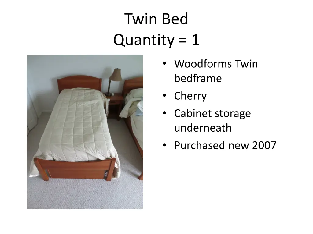 twin bed quantity 1