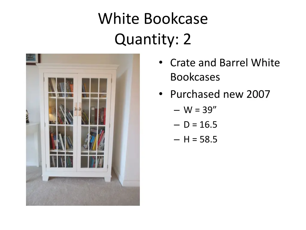 white bookcase quantity 2