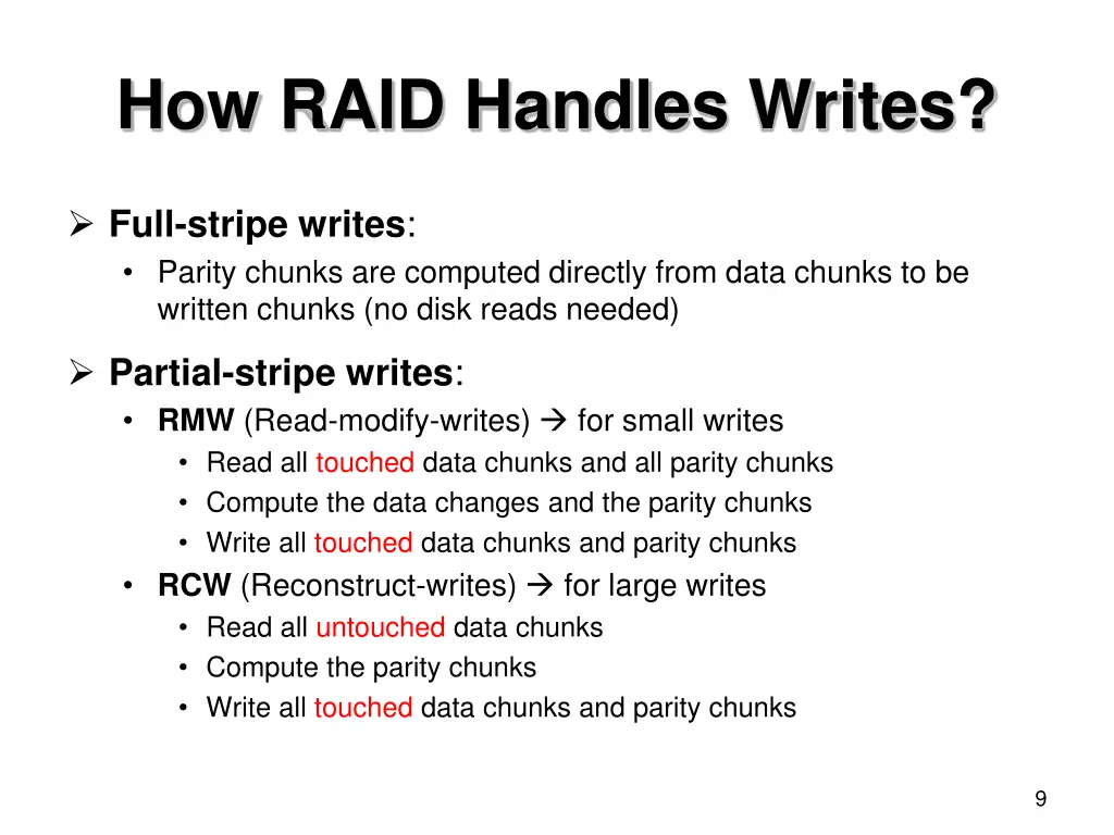 how raid handles writes