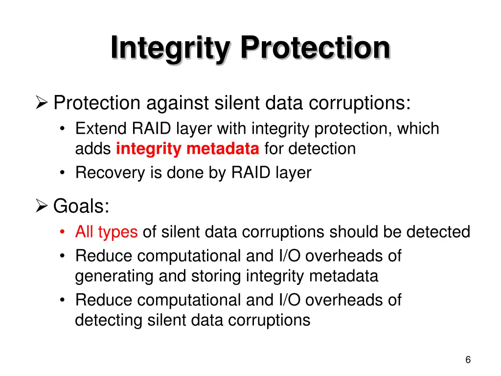 integrity protection