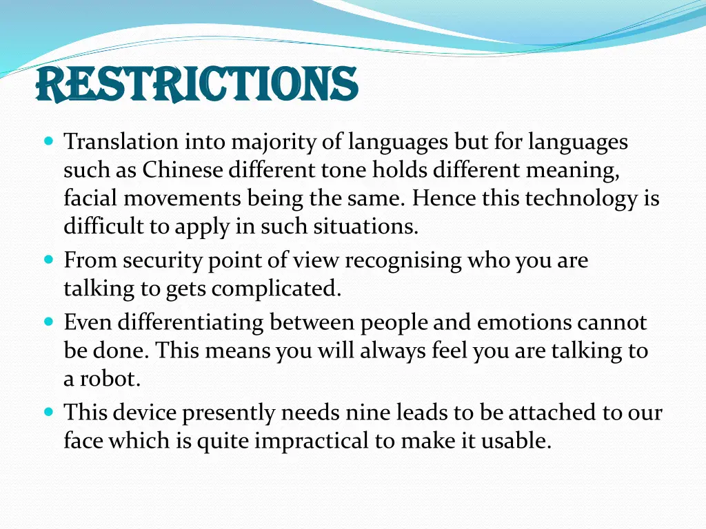 restrictions restrictions