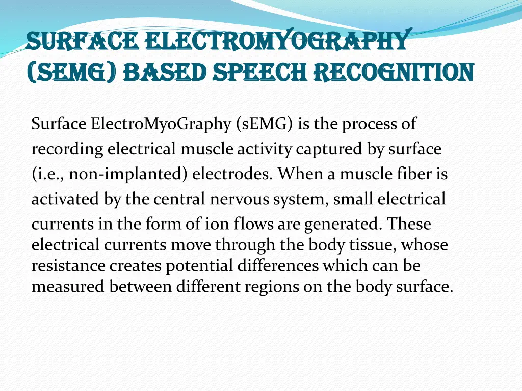 surface electromyography surface electromyography