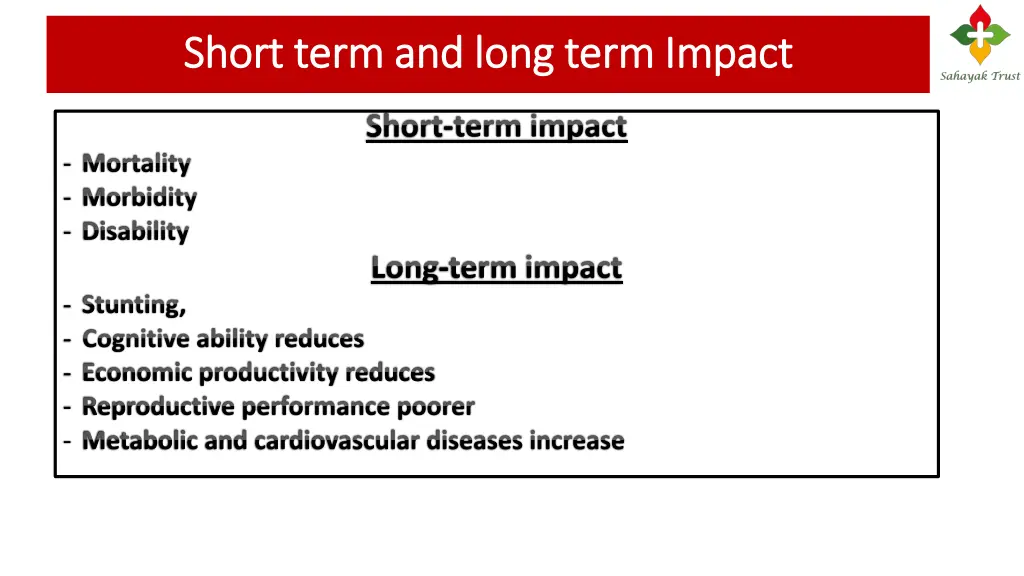 short term and long term impact short term