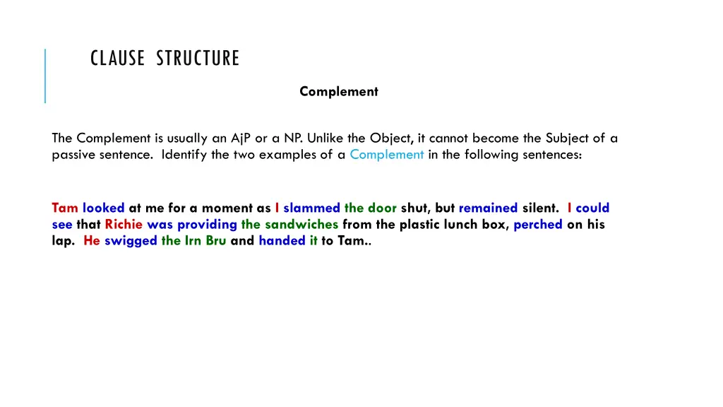 clause structure 16