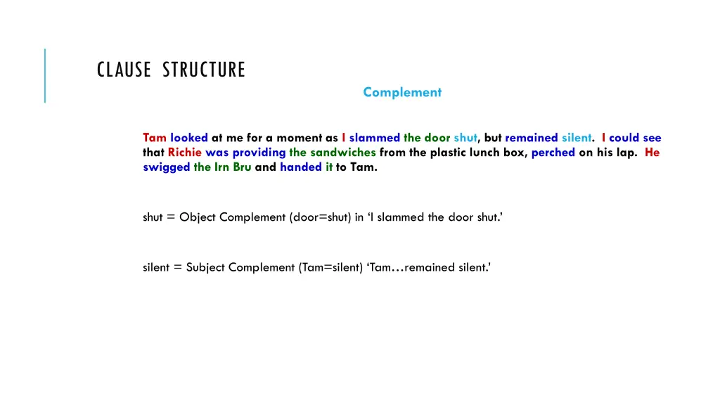 clause structure 17