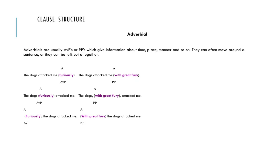 clause structure 18