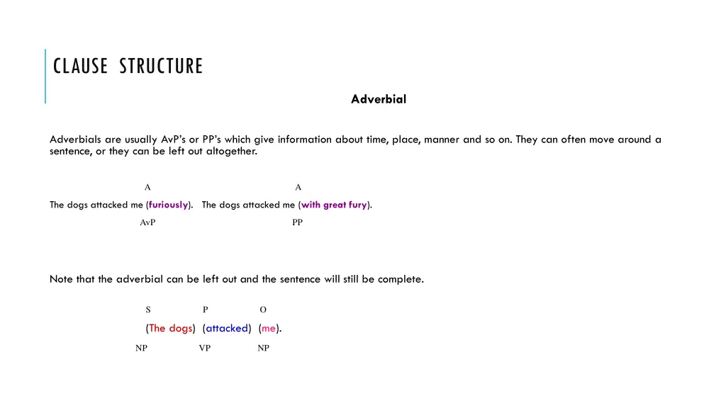 clause structure 19