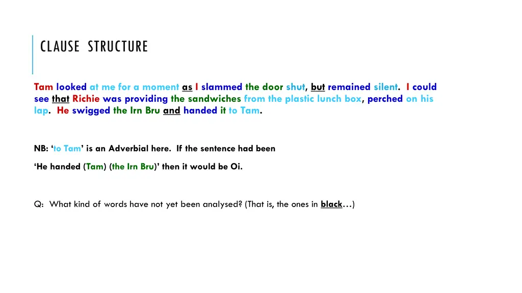 clause structure 21