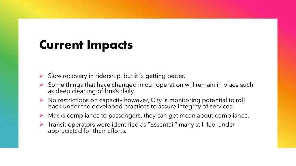 current impacts