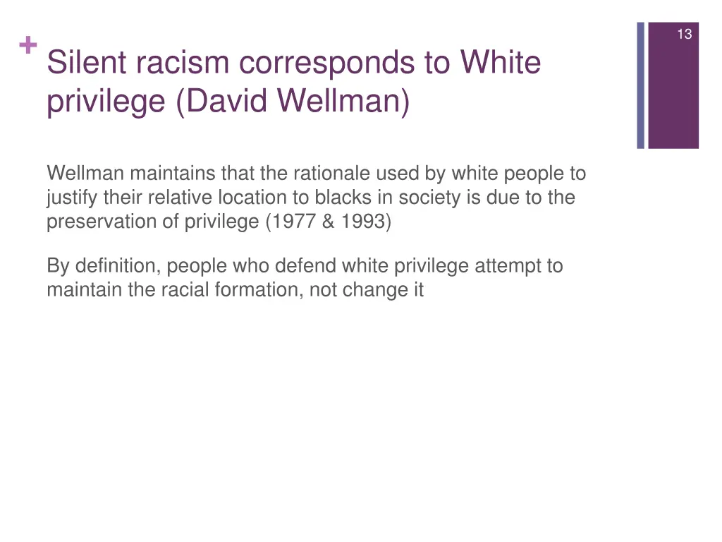 silent racism corresponds to white privilege