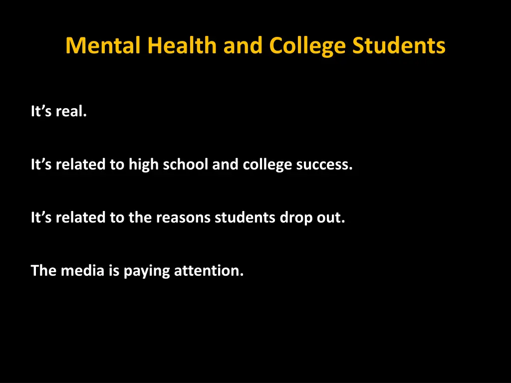 mental health and college students