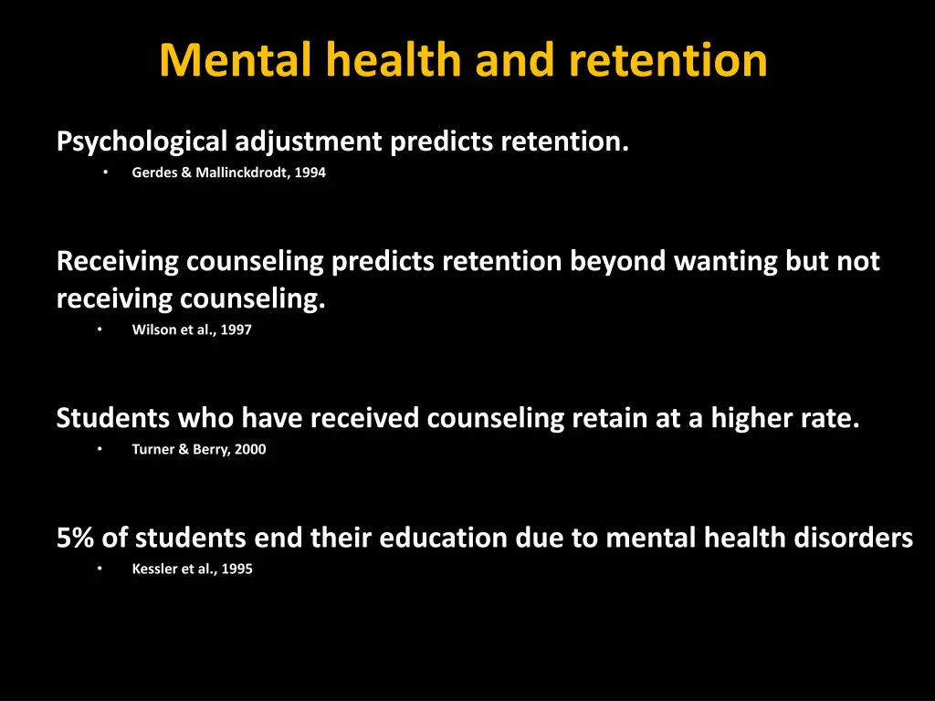 mental health and retention