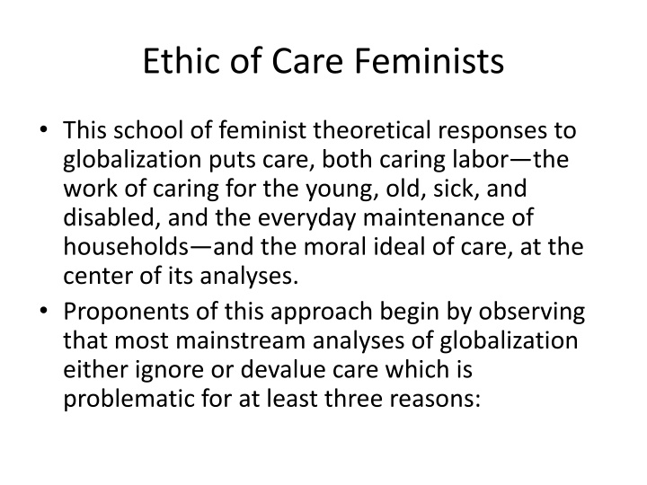 ethic of care feminists