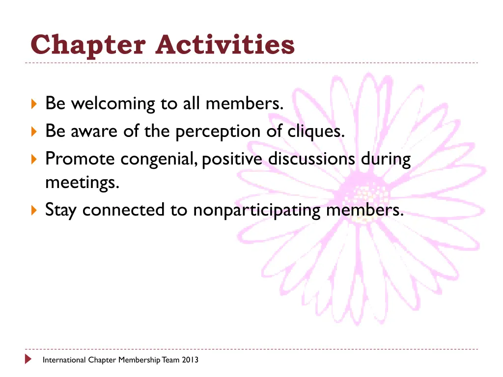 chapter activities