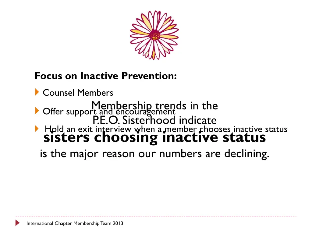 focus on inactive prevention counsel members