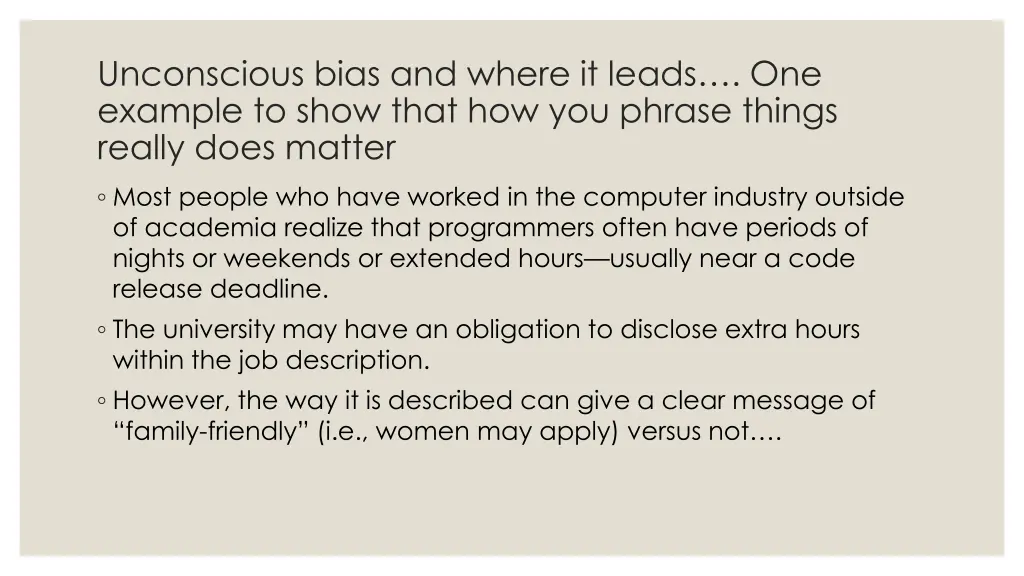 unconscious bias and where it leads one example