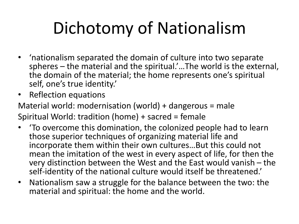 dichotomy of nationalism