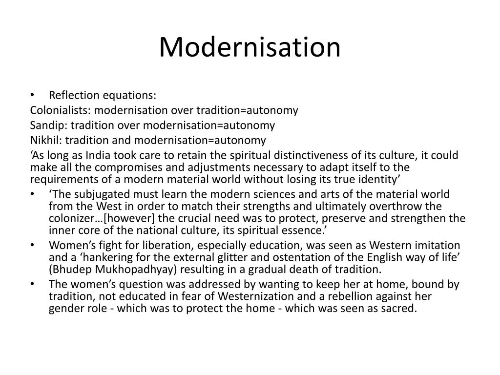 modernisation