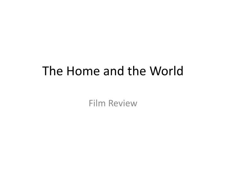 the home and the world