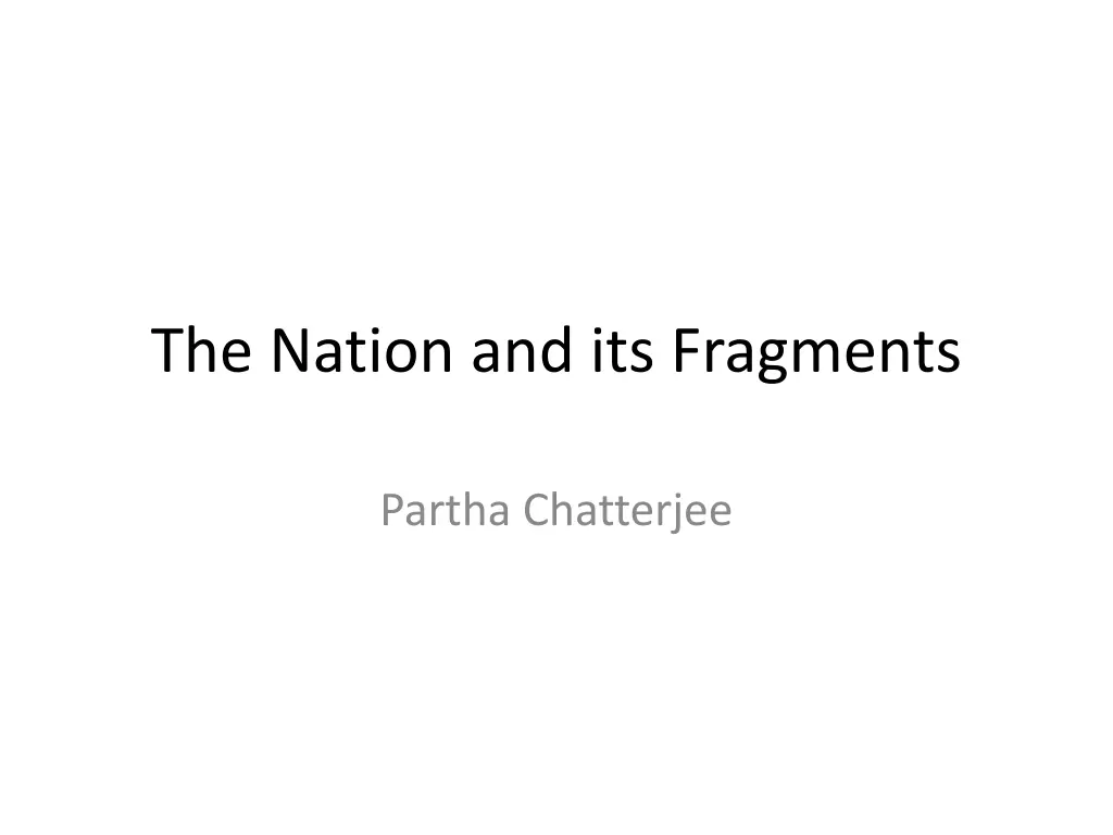 the nation and its fragments