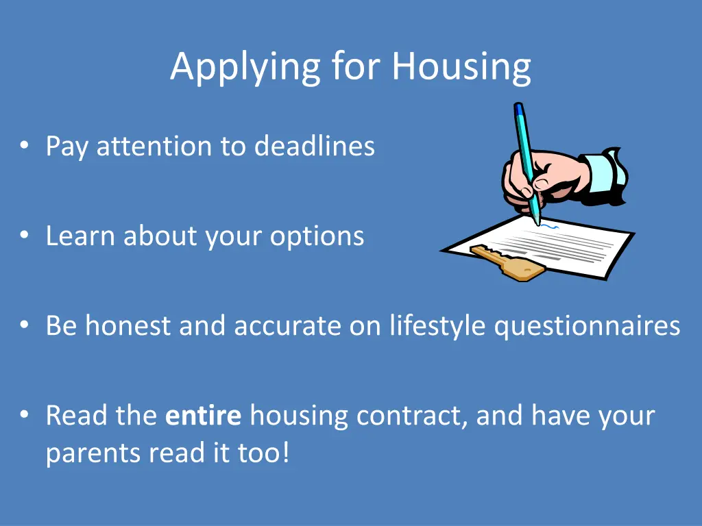 applying for housing