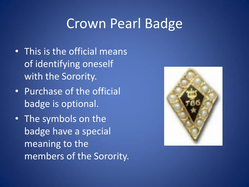 crown pearl badge