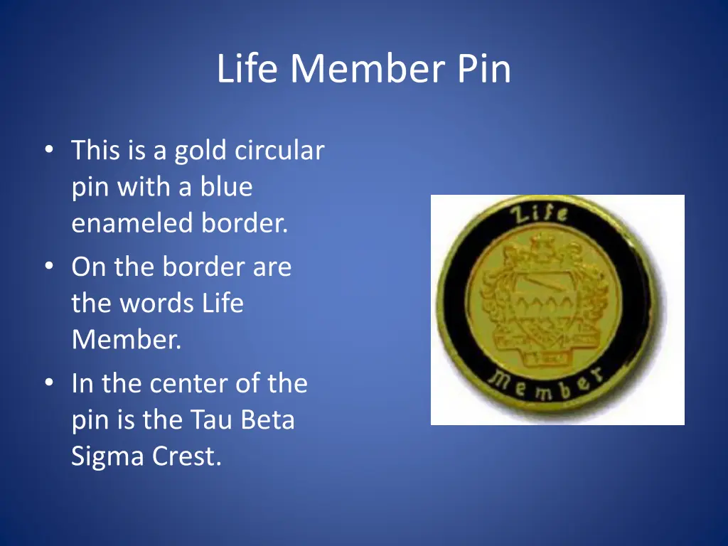 life member pin