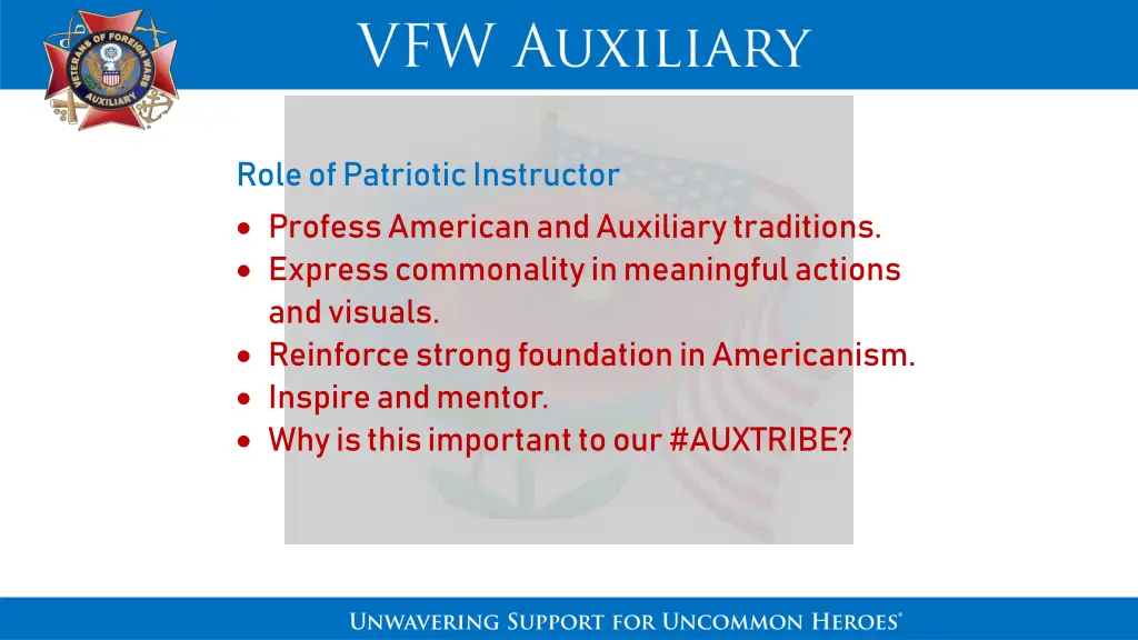 role of patriotic instructor profess american