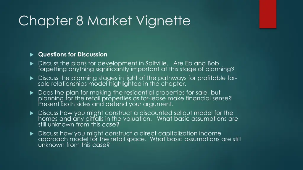 chapter 8 market vignette