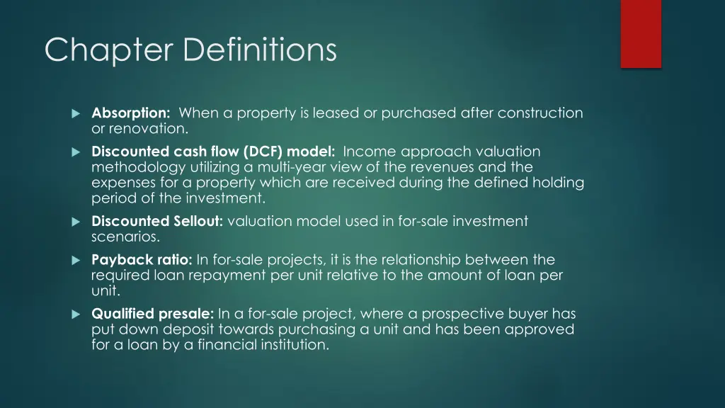 chapter definitions