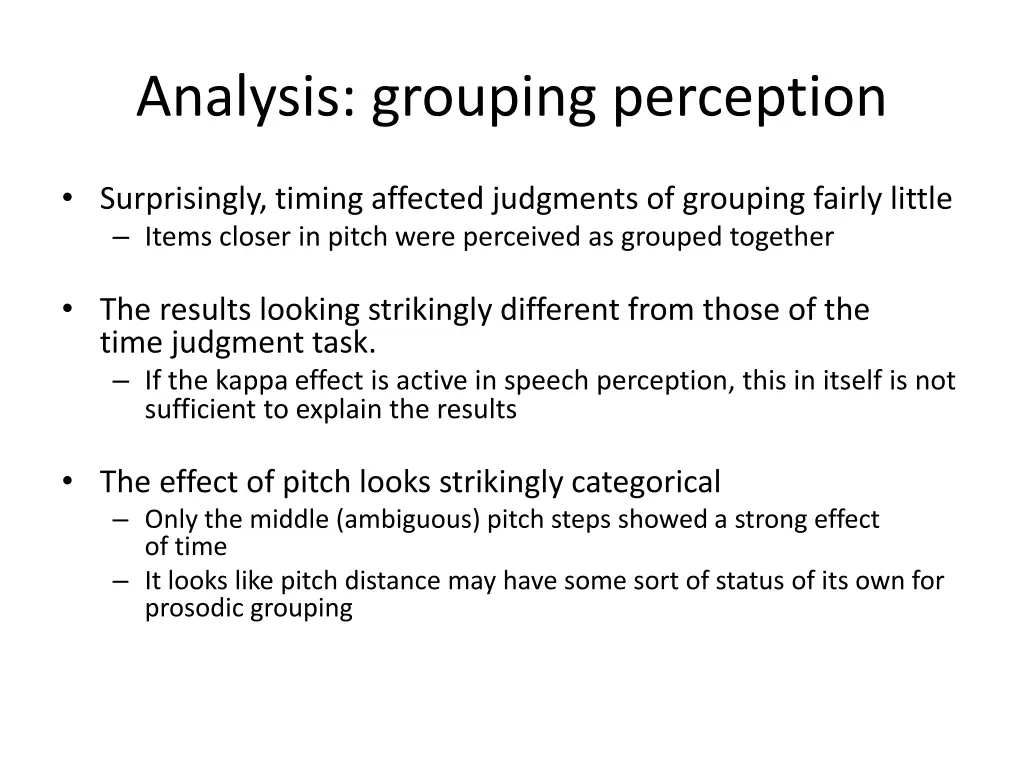 analysis grouping perception