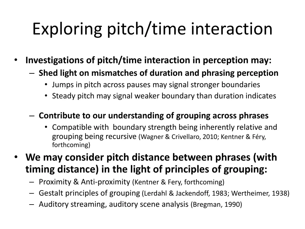 exploring pitch time interaction