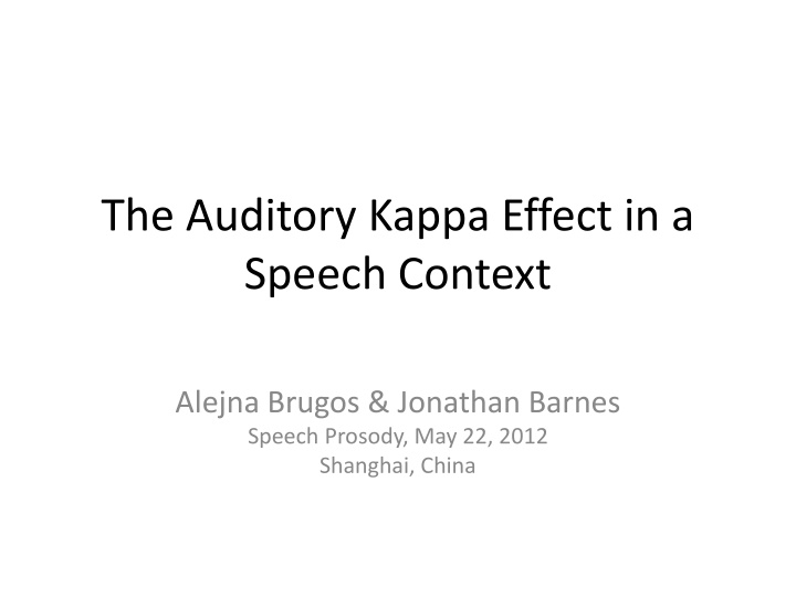 the auditory kappa effect in a speech context