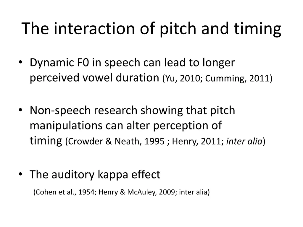 the interaction of pitch and timing