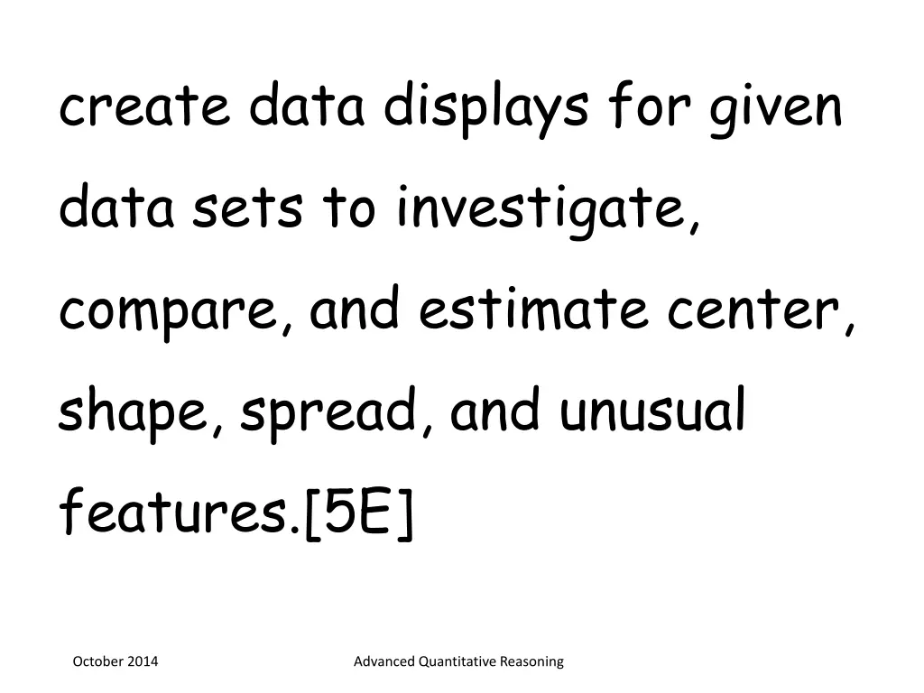 create data displays for given data sets