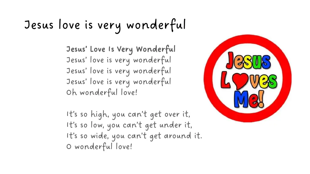 jesus love is very wonderful 1