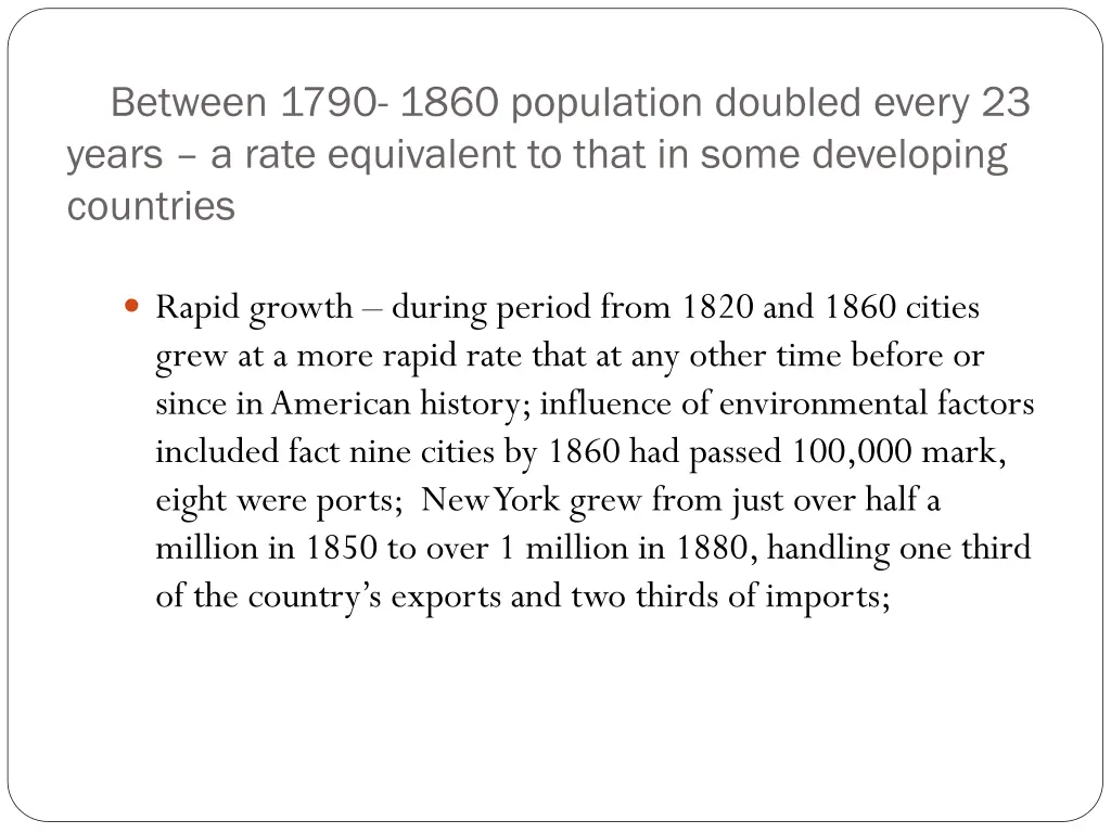 between 1790 1860 population doubled every