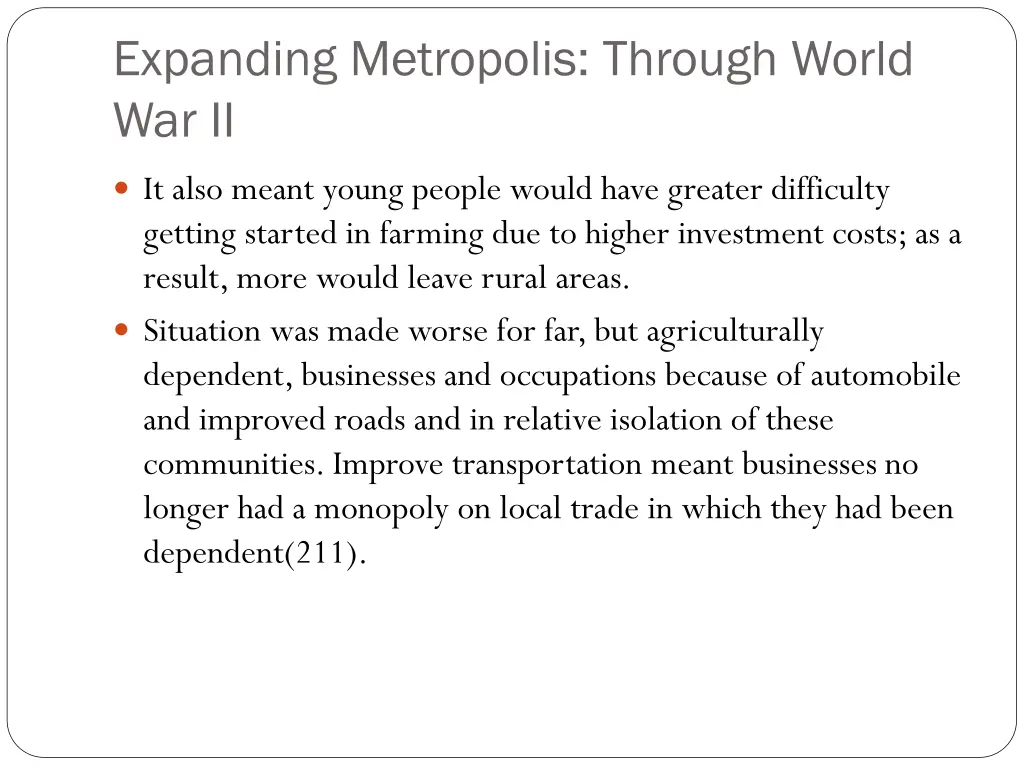 expanding metropolis through world war ii 1