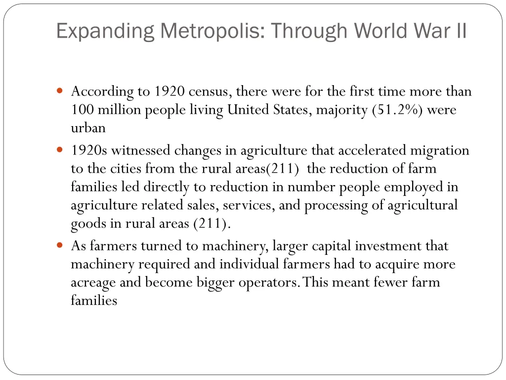 expanding metropolis through world war ii