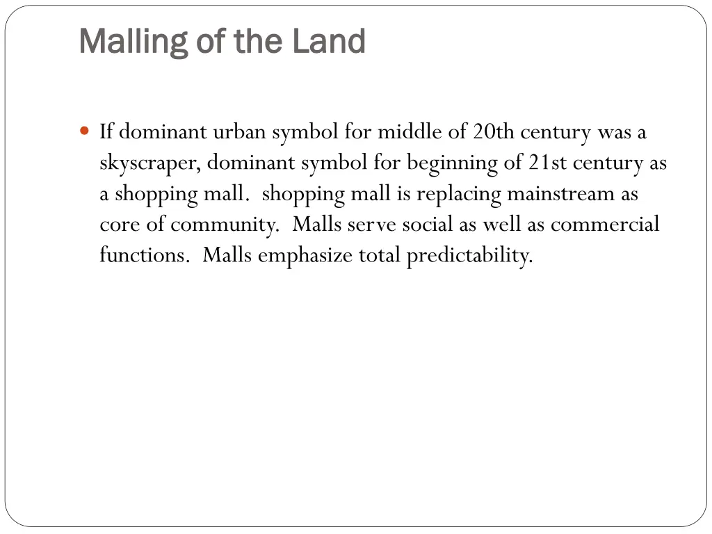 malling malling of the land of the land