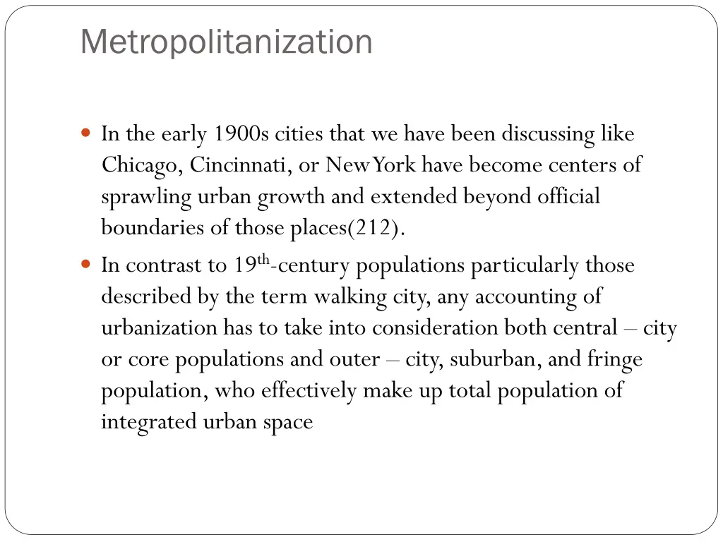 metropolitanization