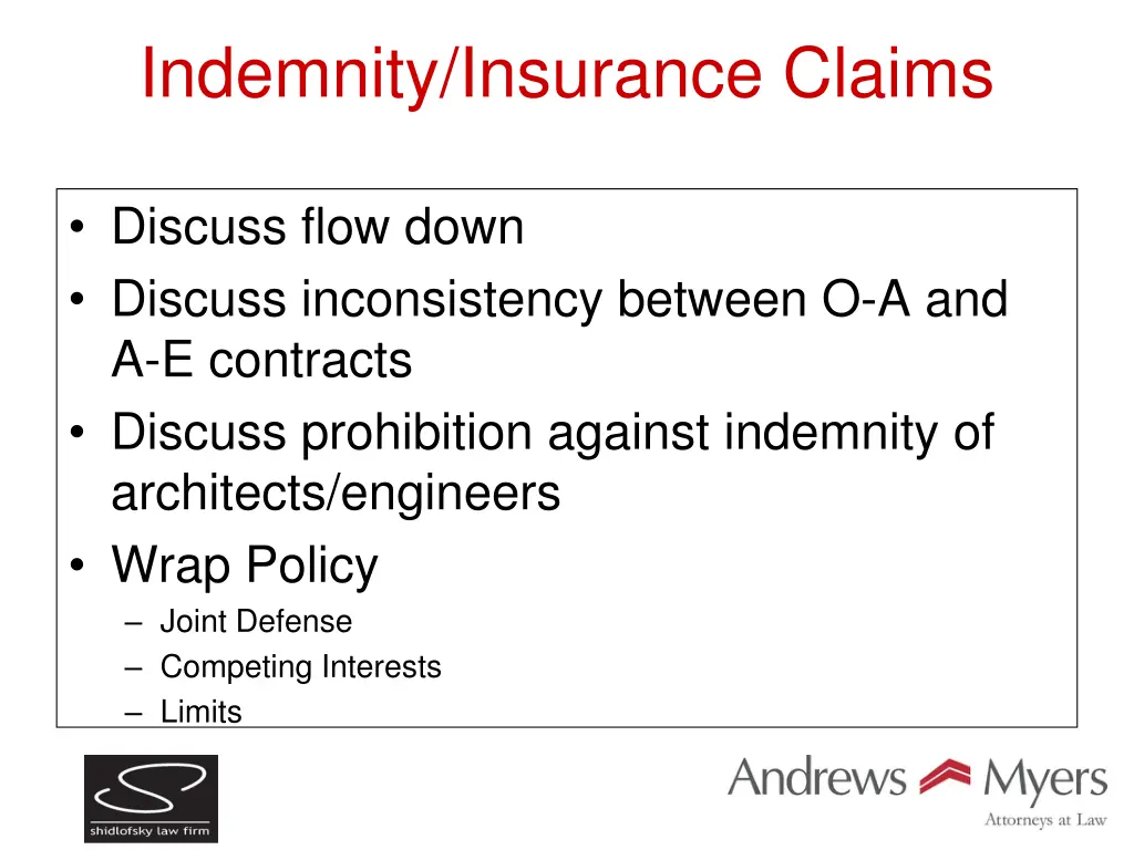 indemnity insurance claims