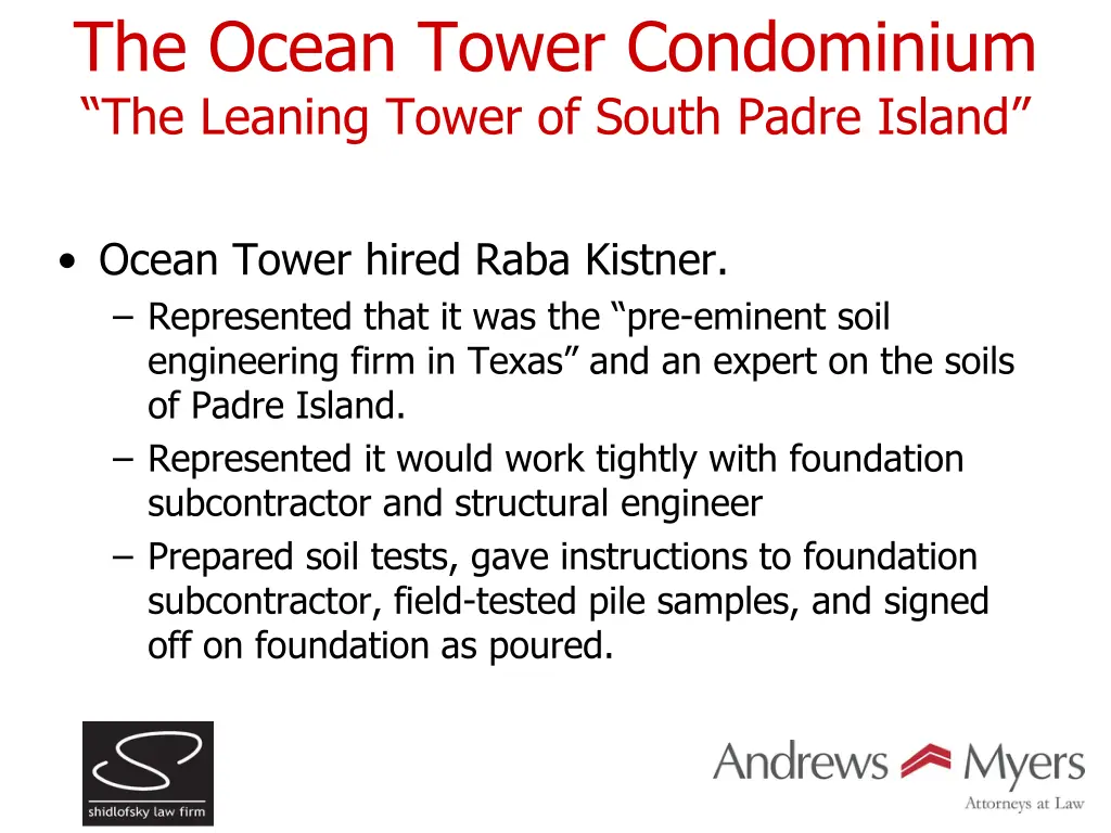 the ocean tower condominium the leaning tower 1