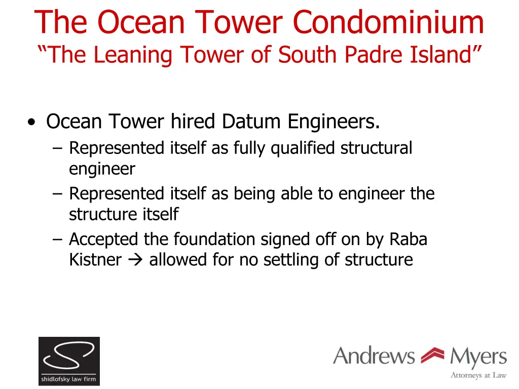 the ocean tower condominium the leaning tower 2