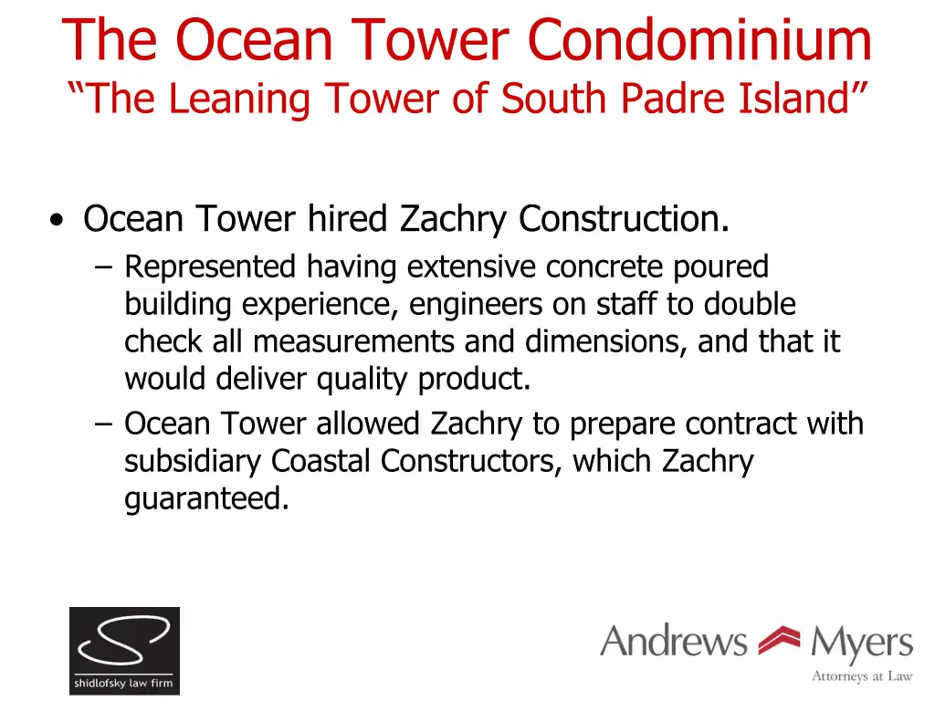 the ocean tower condominium the leaning tower 3